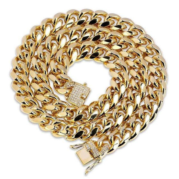 Cuban Link Necklace in Yellow Gold (12mm)