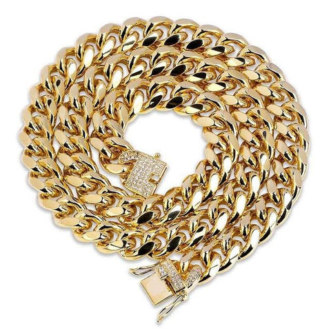 Cuban Link Necklace in Yellow Gold (12mm)