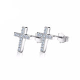 Diamond Cross Stud Earrings