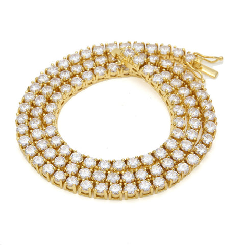 Diamond Tennis Necklace in Yellow Gold (5mm)