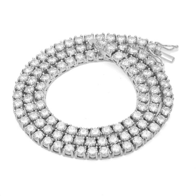 Diamond Tennis Necklace in White Gold (5mm)