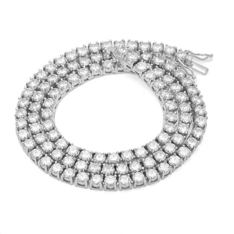 Diamond Tennis Necklace in White Gold (5mm)